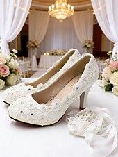 お買い得  花嫁-女性用の白いレースのリボンフラットシューズ、教会での結婚式に最適なビーズのエレガントなブライダルシューズ