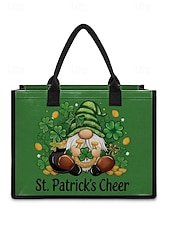  حقيبة تسوق نسائية ليوم القديس باتريك - أنماط متعددة، سعة كبيرة، مصنوعة من البوليستر المطبوع، مثالية للاحتفالات.