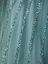  Sirena Tromba Strascico a Terra Perline ricamate Abito da invitata a nozze Abito Formale Abito da Sera Elegante Scintillante Stile Celebrità Senza Maniche Girocollo Festa serale Matrimonio Shiena