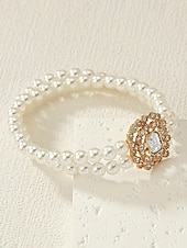 olcso Esküvő ACC-Női műgyöngyös bokalánc kristály díszítéssel, elegáns, többszínű gyöngyös dizájn, állítható bokaékszer tengerparti esküvőkre, nyári partikra, menyasszonyi és nyaralós viseletre