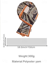 お買い得  メンズネクタイ＆蝶ネクタイ-メンズペイズリープリントスカーフ、マルチカラーパターンのポリエステル軽量ネックスカーフ、男性用のクラシックでエレガントなスタイル、普段着、ビジネスカジュアル、パーティー、季節のスタイリングに最適