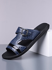 abordables sandales-Sandales à enfiler bleu marine pour homme – design moderne avec détails brillants, parfaites pour les journées à la plage, les tenues décontractées, les occasions informelles et les mariages.