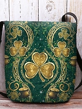  女性用セントパトリックスデークロスボディバッグ - 複数のパターン、大容量、ポリエステルプリント素材、お祝いやお祭りのイベントに最適