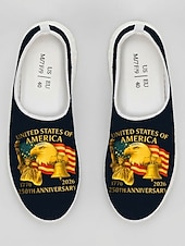  250-летний юбилей США Мужские патриотические графические кроссовки - легкие дышащие повседневные слип-оны обувь с принтом американского флага для парадов путешествий уличной моды и повседневной носки