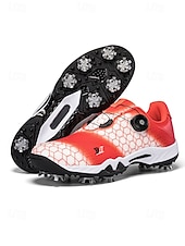 Χαμηλού Κόστους Ανδρικά Παπούτσια Γκολφ-Ανδρικά κόκκινα και μαύρα παπούτσια γκολφ – υψηλής ποιότητας συνθετικό δέρμα, αδιάβροχα, ιδανικά για γκολφ και ενεργό τρόπο ζωής σε εξωτερικούς χώρους