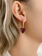 billige Valentinsdag-Hjerteøreringer til dame, legeringsmateriale, flere hjertestiler, søt og romantisk design, passer for kvinner, perfekt til valentinsdagen, bryllup og romantiske anledninger