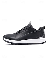 economico Scarpe da Golf da Uomo-scarpe da golf da uomo bianche e nere con design ventilato, ideali per campi da golf e sport all'aria aperta