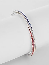 economico Braccialetti e bracciali rigidi-Zircone cubico Catena spessa Stravagante Moda Moda Strass Gioielli braccialetto Argento Per Quotidiano Regalo Ferie