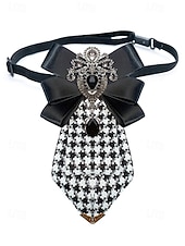 رخيصةأون زفاف ACC-بروش ربطة عنق رجالي من البوليستر - لونان - إكسسوار أنيق لحفلات الزفاف والمناسبات بتفاصيل مزخرفة