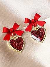 billige Valentinsdag-Hjerteøreringer til dame, legeringsmateriale, flere hjertestiler, søt og romantisk design, passer for kvinner, perfekt til valentinsdagen, bryllup og romantiske anledninger