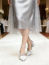 abordables mariée-Chaussures élégantes pour femmes, à petit talon pointu, ornées d'une bride en cristal, idéales pour les mariages formels – des escarpins confortables pour les occasions spéciales.