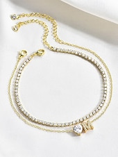 billige Valentinsdag-Ankelkjede med initialer til kvinner og hjerteformet cz-anheng, ankelkjede i legering med bokstaver, 26 alfabetalternativer, justerbar kjede, elegante minimalistiske smykker til valentinsdag og morsdagsgaver