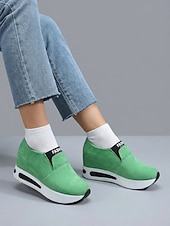 economico Sneakers da donna-scarpe da ginnastica slip-on verdi da donna per il giorno di San Patrizio: scarpe da passeggio leggere con plateau per le celebrazioni dei festival irlandesi, sfilate, feste, viaggi e abbigliamento quotidiano