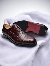 cheap Derby Shoes-Men's Genuine Leather Derby Shoes – Brown Cowhide Derby Shoes for Weddings, Business Events and Formal Occasions