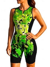 tanie Odzież triathlonowa dla kobiet-Damskie Koszulka rowerowa Kombinezon Koszulka zjazdowa Bez rękawów Lato Wiosna Jesień Niebieski Żółty Granatowy Geometryczny Gradient Rower Filtr przeciwsłoneczny Odporny na UV Wkładka 3D Kolarstwo