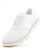 voordelige Heren Golf Schoenen-Rode en witte golfschoenen voor heren, ademend bovenwerk met gripvaste buitenzool, lichtgewicht en comfortabel, ideaal voor golfers en buitensporters.