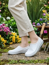 رخيصةأون قباقيب نسائية-أحذية نسائية صفراء مقاومة للماء للحديقة - أحذية خفيفة الوزن سهلة الارتداء للبستنة، والعمل في الهواء الطلق، واستخدام الفناء، والشاطئ، والأيام الممطرة