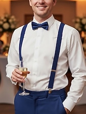 Недорогие Свадьба ACC-Мужские эластичные подтяжки из полиэстера – различные цвета, эластичный материал, стильные и удобные для свадеб, ужинов и торжественных мероприятий.