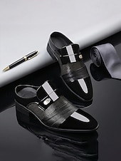 billige Loafers-Brune herreloafers i kunstskinn til bryllup, slip-on-design med polert finish, klassisk elegant stil, ideell for brudgommer, bryllupsgjester og formelle arrangementer