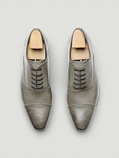 ieftine Pantofi Oxford-pantofi oxford din piele sintetică gri vintage pentru bărbați – pantofi de rochie formali cu șireturi, cu design cu vârf, pentru afaceri și ocazii speciale