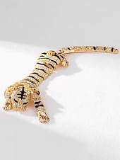 halpa Häät ACC-Miesten metalliseoksesta valmistettu tiikeririntaneula, kulta- ja hopeanvärisiä vaihtoehtoja, kristallikoristeinen, tyylikäs asuste häihin ja illallisjuhliin