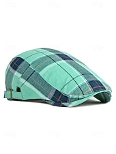 cheap Accessories-Men's Plaid Flat Cap Newsboy Hat, Cotton-Polyester Blend, Multi-Color Classic Ivy Style Cap for St. Patrick's Day Celebration &amp; Everyday Casual Wear