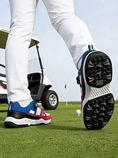 ieftine Încălțăminte de golf pentru bărbați-Teniși sport bărbătești portocalii și negri, ușori, croială confortabilă, încălțăminte elegantă de mireasă pentru miri activi