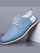 Χαμηλού Κόστους Παπούτσια Σαλονιού-Ανδρικά casual μπλε παπούτσια oxford – άνετα παπούτσια με κορδόνια και μαλακό άνω μέρος, ιδανικά για καθημερινή χρήση, εργασία και casual εξόδους και γάμους.