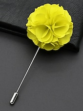 preiswerte Hochzeit ACC-Anstecknadel aus Polyester mit Blumenmuster für Herren, mehrfarbige Stoffblume, eleganter minimalistischer Stil für Trauzeugen, Hochzeiten, formelle Abendessen, Bankette und Abendveranstaltungen