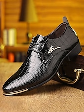economico Scarpe Derby-scarpe oxford da uomo in similpelle marrone con stampa coccodrillo – design di alta qualità per matrimoni, eventi aziendali e occasioni formali