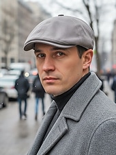 voordelige Herenhoeden-Heren suède platte pet in diverse kleuren, klassieke newsboy-pet, comfortabel en stijlvol, perfect voor casual en semi-formele gelegenheden.