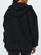 Недорогие Толстовки и Кофты-Женская объемная толстовка на молнии с длинными рукавами, повседневная толстовка с капюшоном и карманами для повседневной носки, несколько цветов.