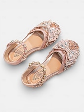 economico Bambini &amp; Ragazza dei Fiori-scarpe eleganti Mary Jane con strass scintillanti per bambini, dettaglio fiocco di cristalli, tomaia in tessuto glitterato e cinturino regolabile alla caviglia, elegante stile principessa per bambine,