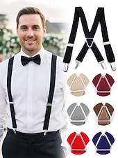 Недорогие Свадьба ACC-Мужские эластичные подтяжки из полиэстера – различные цвета, эластичный материал, стильные и удобные для свадеб, ужинов и торжественных мероприятий.