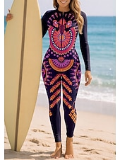 preiswerte One Pieces Rash Guards-Damen Standard Anti UV Shirt Ganzkörper-Bademode Diveskin-Anzug Folk Frontreißverschluss UPF50+ Schnelltrocknend Hohe Elastizität Langarm Bademode Surfen Kanufahren Tauchen Sommer
