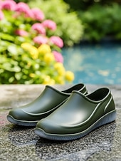 رخيصةأون قباقيب نسائية-أحذية نسائية صفراء مقاومة للماء للحديقة - أحذية خفيفة الوزن سهلة الارتداء للبستنة، والعمل في الهواء الطلق، واستخدام الفناء، والشاطئ، والأيام الممطرة