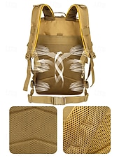 baratos Mochilas de Exterior-Mochila tática masculina camuflada em nylon, mochila militar de grande capacidade, bolsa multicolorida para atividades ao ar livre, como caminhadas, camping e viagens, com patch da bandeira americana.