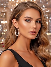 billiga Bröllop ACC-Damörhängen med strassutsmyckning, flera färger, legeringsmaterial, perfekta för bröllop och fester