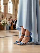 olcso Esküvői Vendég-női, 1950-es évekbeli vintage szaténzöld pántos, cicasarkú szandál masni díszítéssel – elegáns estélyi cipők esküvői vendégeknek, koktélpartikra és hivatalos eseményekre