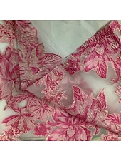 billige Ankellengde-A-linje Ankellengde Festkjole Cocktail Kjole Gjestekjole til bryllup Kjole til brudens mor 3/4 ermer V-hals Elegant Årgang Formell Kentucky Derby Semi-formelt Jacquard med Plissert