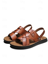 economico sandali-sandali da uomo in similpelle bianchi e neri: calzature eleganti e casual per matrimoni in spiaggia, feste estive ed eventi all'aperto