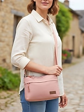 baratos Malas a tira-colo-Bolsa transversal feminina em nylon, com grande capacidade, leve e com vários bolsos, ideal para o dia a dia, viagens, compras e uso na cidade. Estilo casual multicolorido.