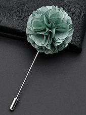 preiswerte Hochzeit ACC-Anstecknadel aus Polyester mit Blumenmuster für Herren, mehrfarbige Stoffblume, eleganter minimalistischer Stil für Trauzeugen, Hochzeiten, formelle Abendessen, Bankette und Abendveranstaltungen