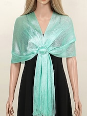 abordables Mariage ACC-Écharpe en polyester pour femme, ornée de boutons en acrylique, disponible en plusieurs couleurs, idéale pour les mariages et les soirées.