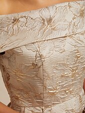  Femmes Robe maxi Robe à épaules dénudées Robe bustier Élégant Soirée Remise des Diplômes Coupe régulière Fleuri Sans manches Top épaules dénudées Champagne Été Printemps Automne