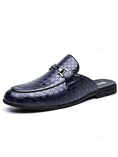 billiga Loafers-Röda slip-on loafers för män, krokodilpräglad ovandel, rygglös mule-design, elegant smart casual-stil för strandbröllop, trädgårdsceremonier och sommarevenemang