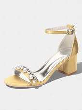 halpa Morsian-Naisten norsunluunväriset kristallipalikkakorkosandaalit, elegantit nilkkaremmillä varustetut hääkengät moderneihin kaupunkihäihin