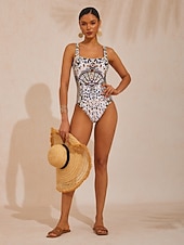 billige designer badetøy-Vintage leopardsmykker stretch badedrakt