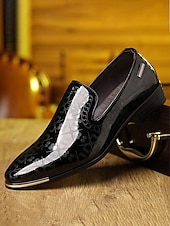 abordables Mocassins-Chaussures habillées pour homme en similicuir marron, à enfiler – design élégant en relief, confort optimal, parfaites pour les mariages, les événements formels et le bureau.