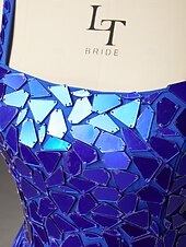 economico Abiti da Sera a Linea A-Linea ad A Strascico a Terra Abito da invitata a nozze Abito Formale Abito da sera Abito da Sera Elegante Scintillante Stile Celebrità Senza Maniche Spalline sottili Festa serale Matrimonio con